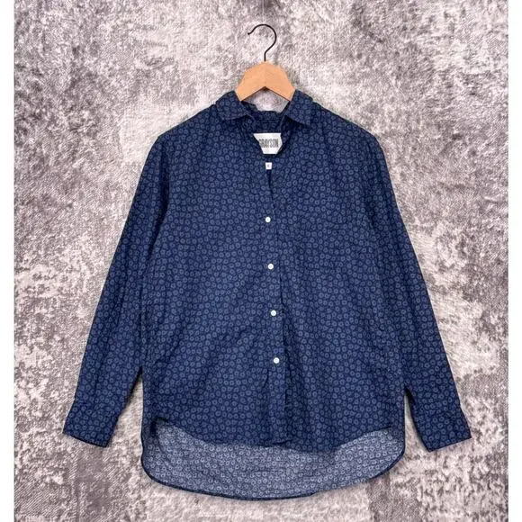 Frank & Eileen Shirt 2 / Small Womens Grayson The Hero Blue Floral Cotton Woven - Picture 1 of 8